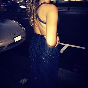 Elegant Long Blue Dress